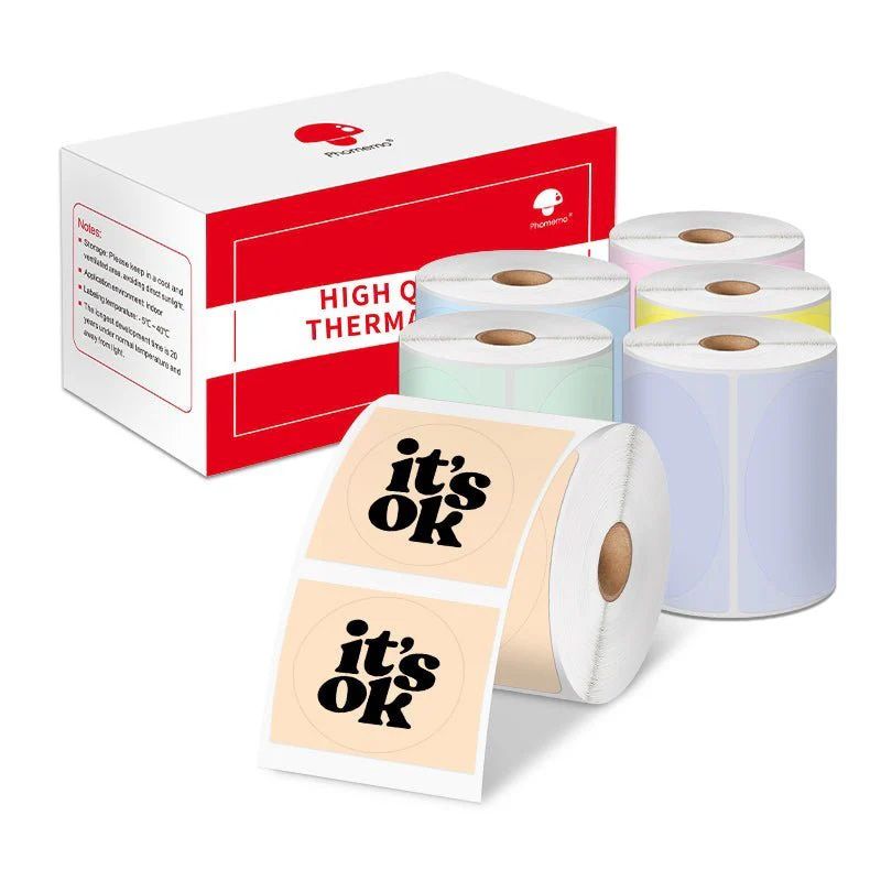Pack x6 rouleaux d’étiquettes rondes – Ø 50 mm