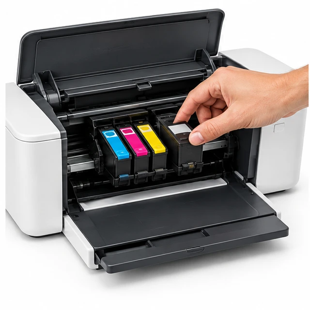 Intervention sur les cartouches d’une imprimante ouverte