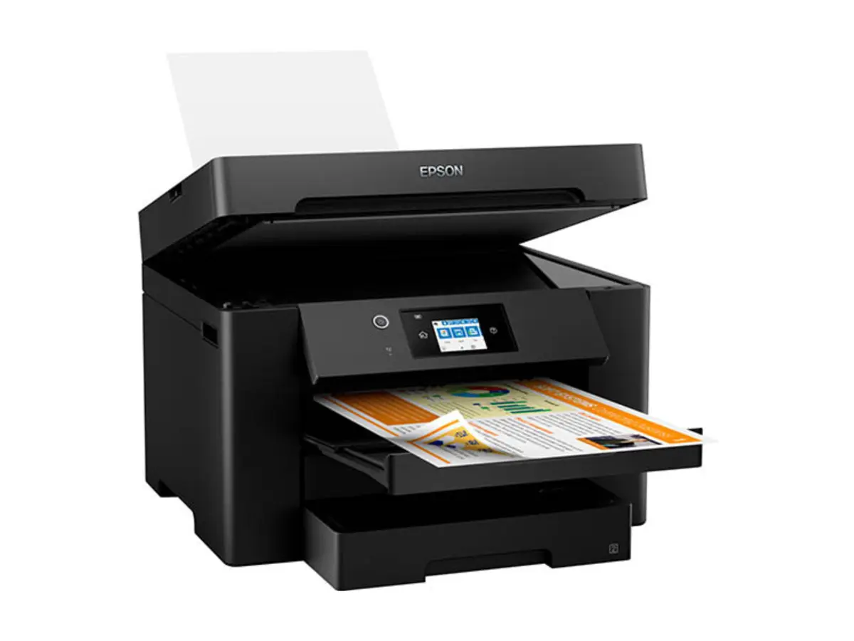 Epson WorkForce WF-7830DWF - vue ouverte en perspective
