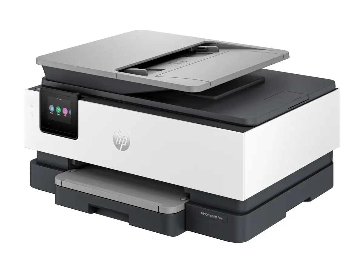 HP OfficeJet Pro 8132e ciment clair - vue avant droite