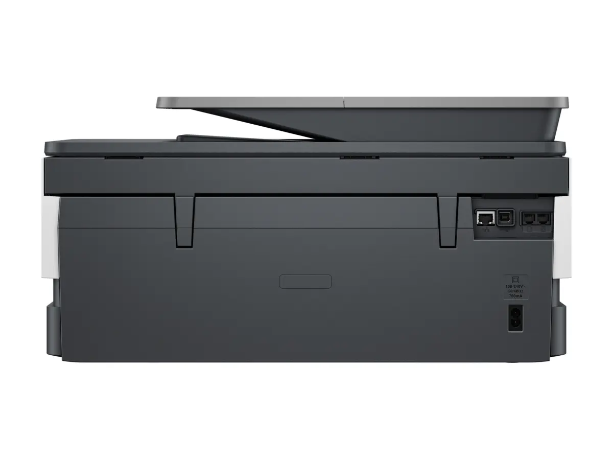 HP OfficeJet Pro 8132e ciment clair - vue arrière