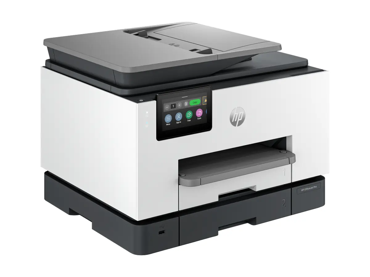 HP OfficeJet Pro 9130b blanche et gris foncé - vue avant droite