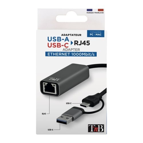 T’nB – adaptateur USB-C / USB-A vers RJ45