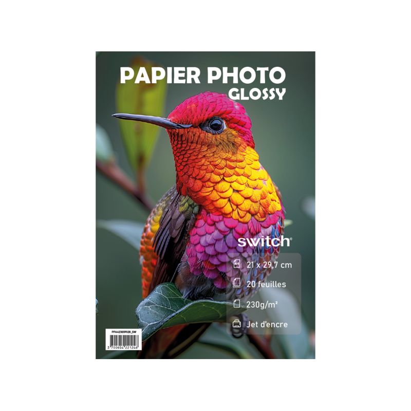 Papier photo brillant – 230 g/m² – A4 – 20 feuilles