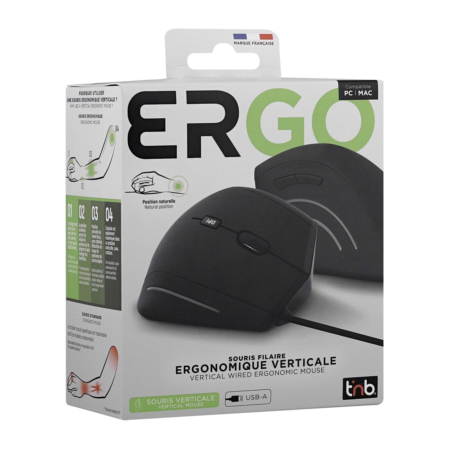 TNB Souris filaire ergonomique verticale