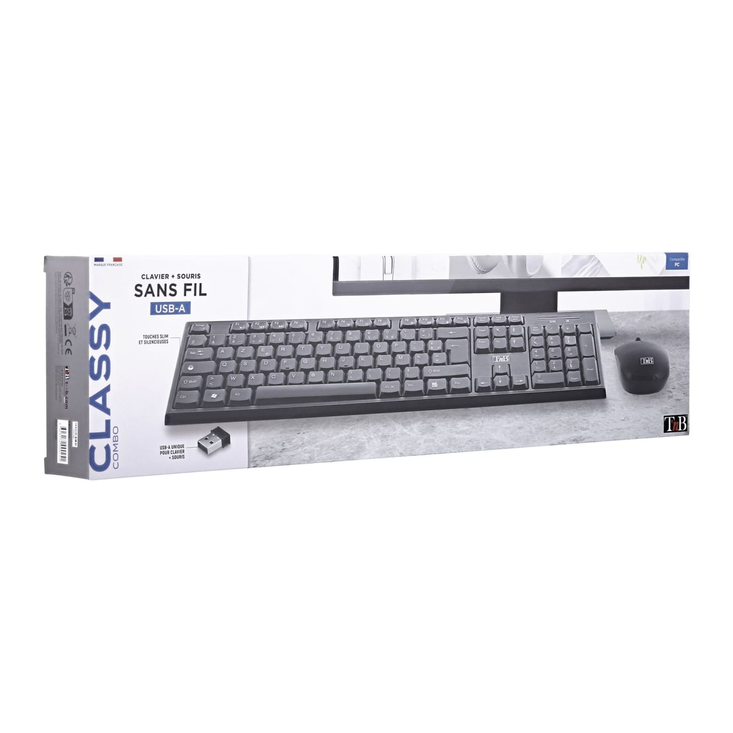 TNB CLASSY - COMBO CLAVIER / SOURIS SANS FIL - NOIR