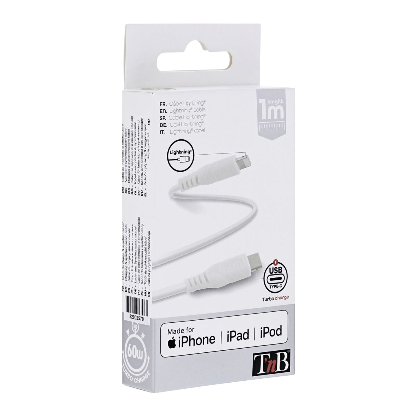 TNB Câble Lightning vers USB-C Power Delivery