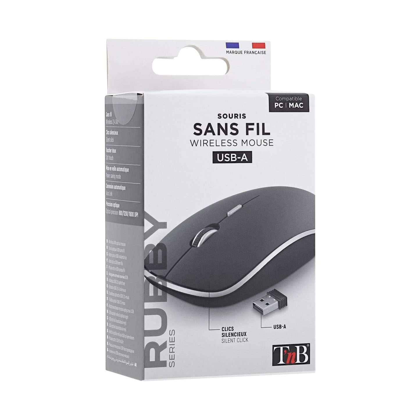 TNB Souris sans fil silent click RUBBY noire