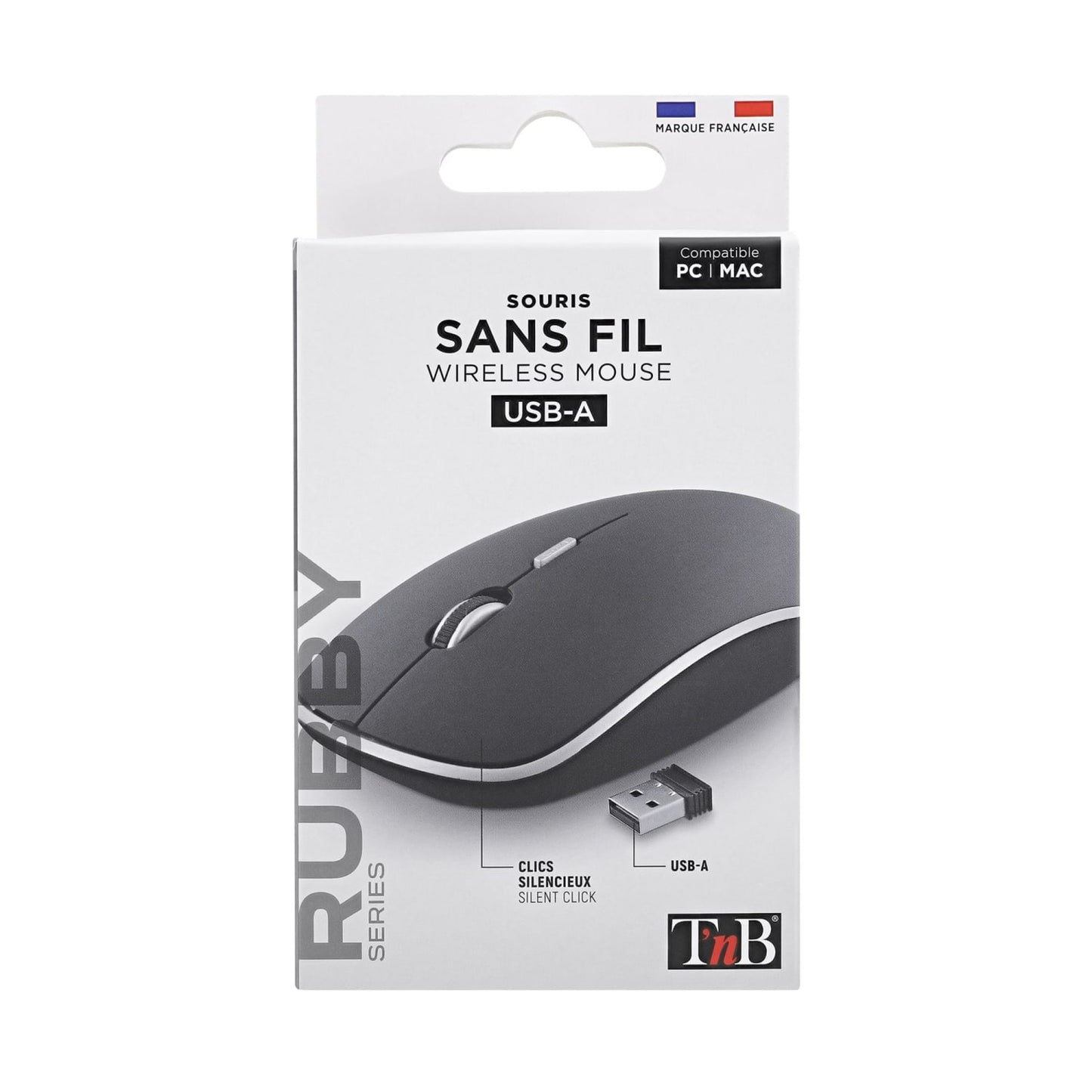 TNB Souris sans fil silent click RUBBY noire