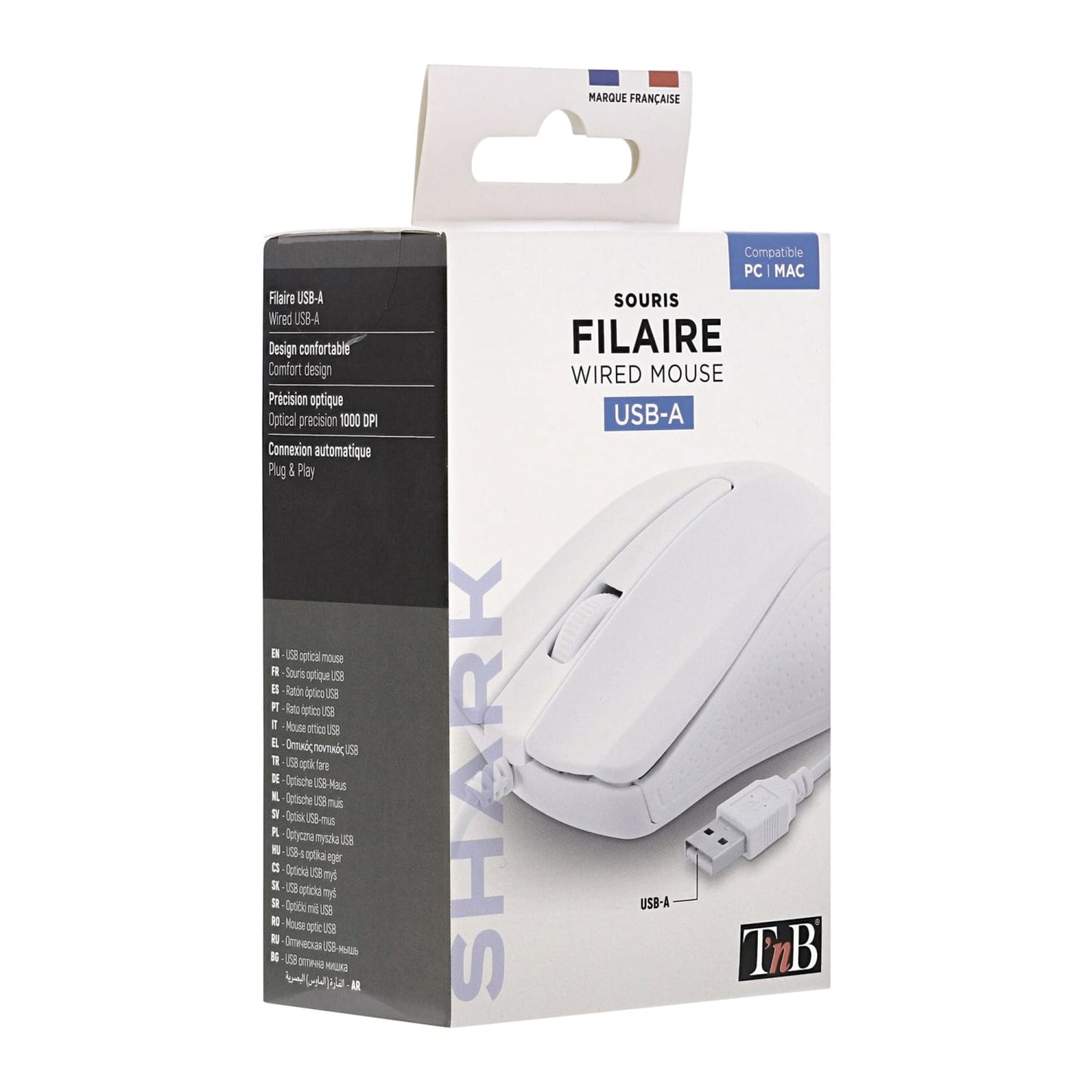 TNB Souris optique filaire shark blanche