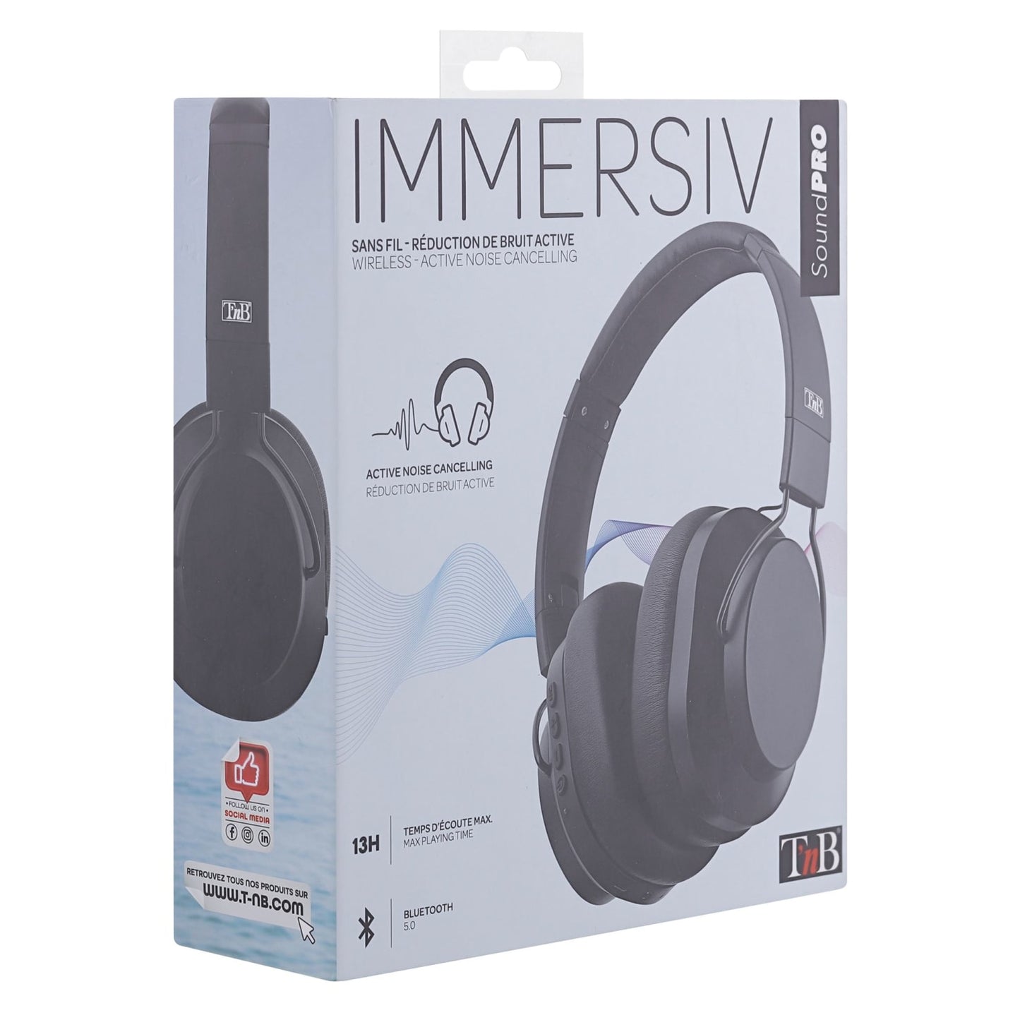 TNB Casque Bluetooth IMMERSIVE à réduction de bruit active