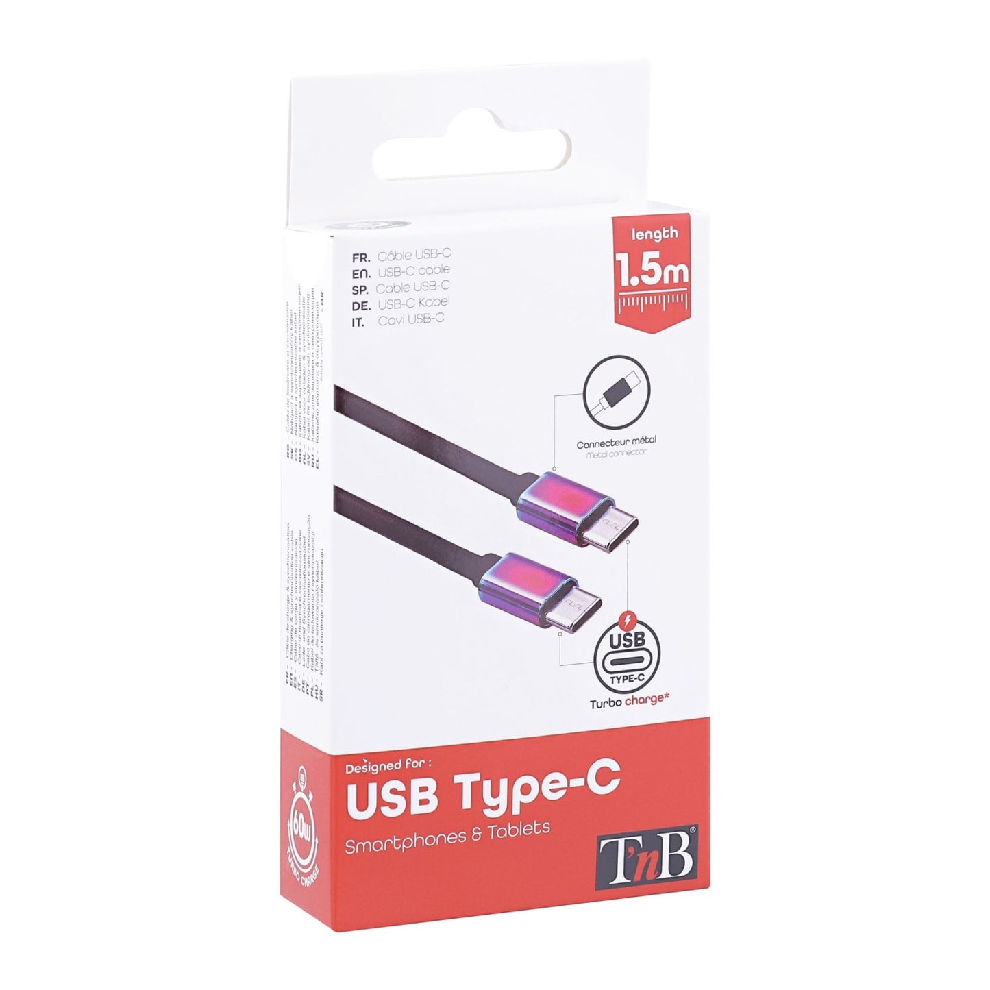 TNB Câble USB-C vers USB-C connecteurs iridium