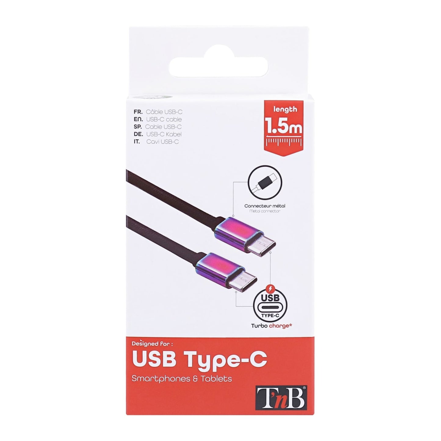 TNB Câble USB-C vers USB-C connecteurs iridium