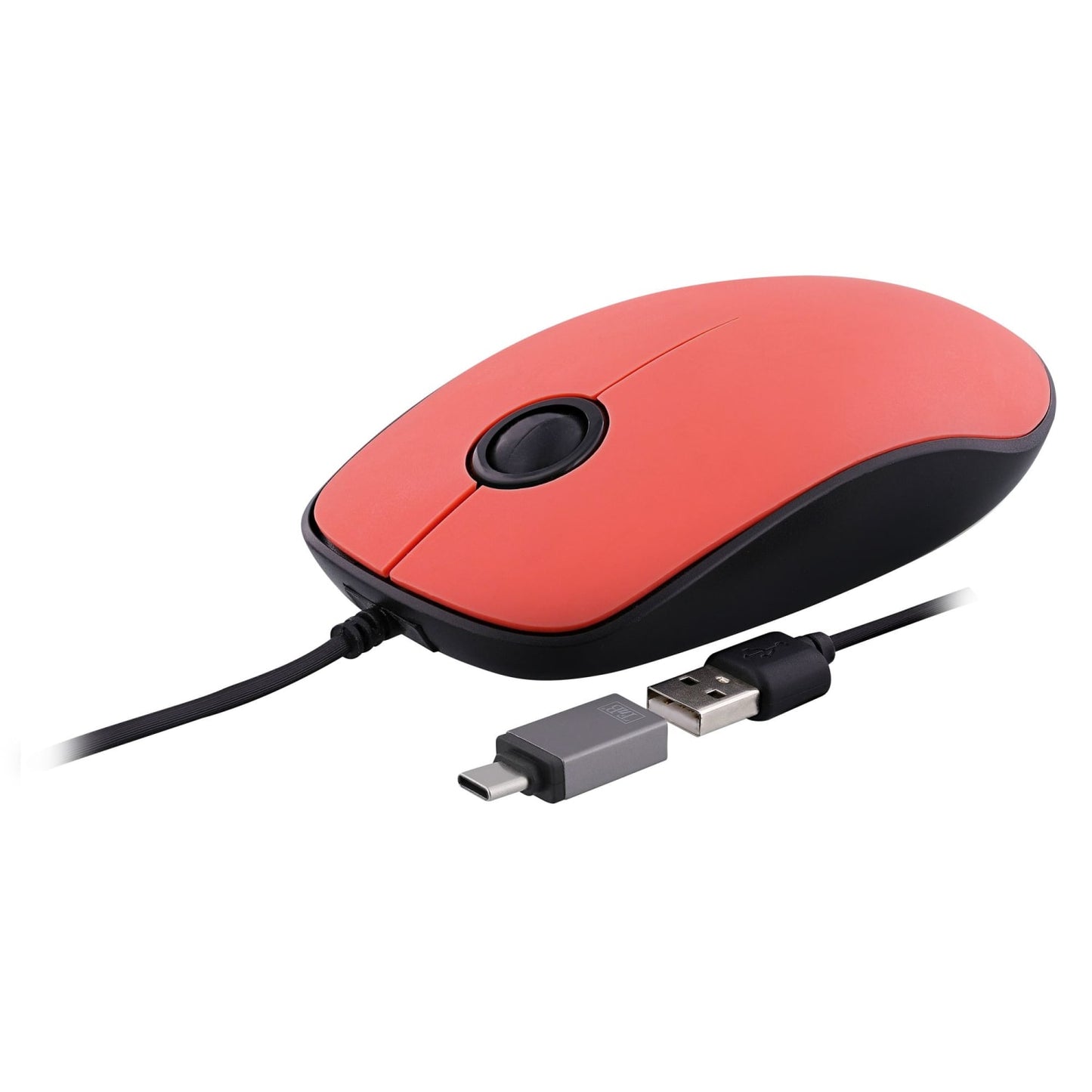 TNB Souris filaire USB-A & USB-C SUNSET rouge