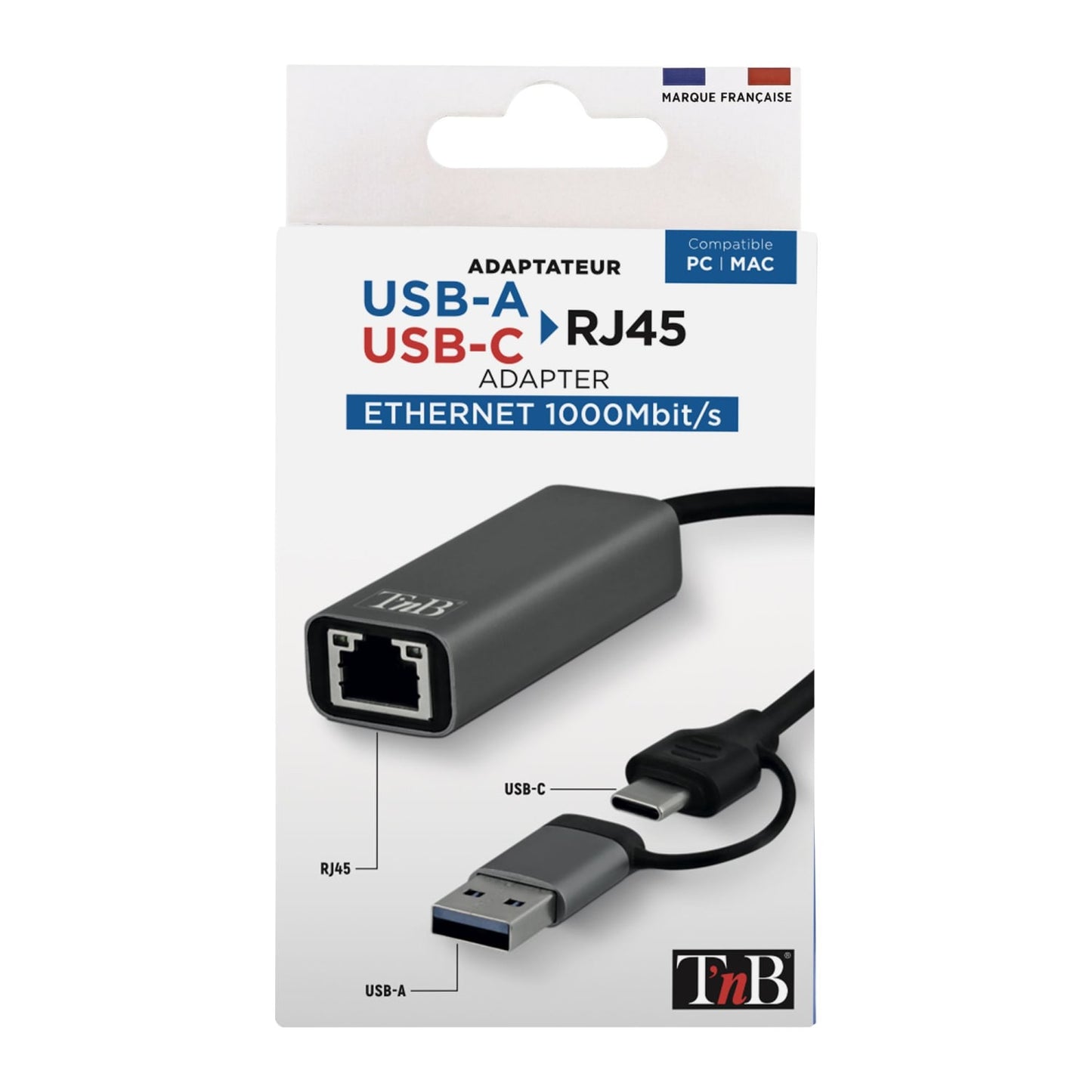 TNB Adaptateur USB-C & USB-A vers RJ45