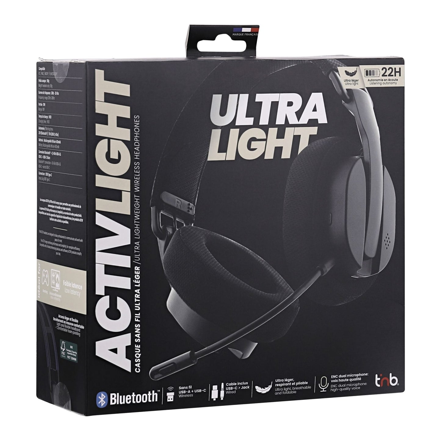 TNB Micro casque Bluetooth®+2,4Ghz ultra léger et confortable - ACTIVLIGHT
