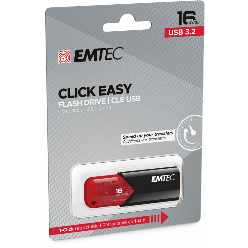 Clé USB EMTEC B110 Click Easy – 16 Go USB 3.2
