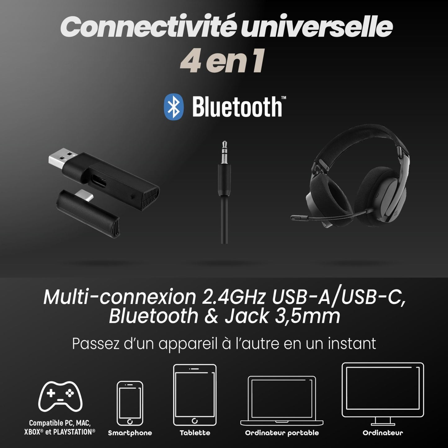 TNB Micro casque Bluetooth®+2,4Ghz ultra léger et confortable - ACTIVLIGHT