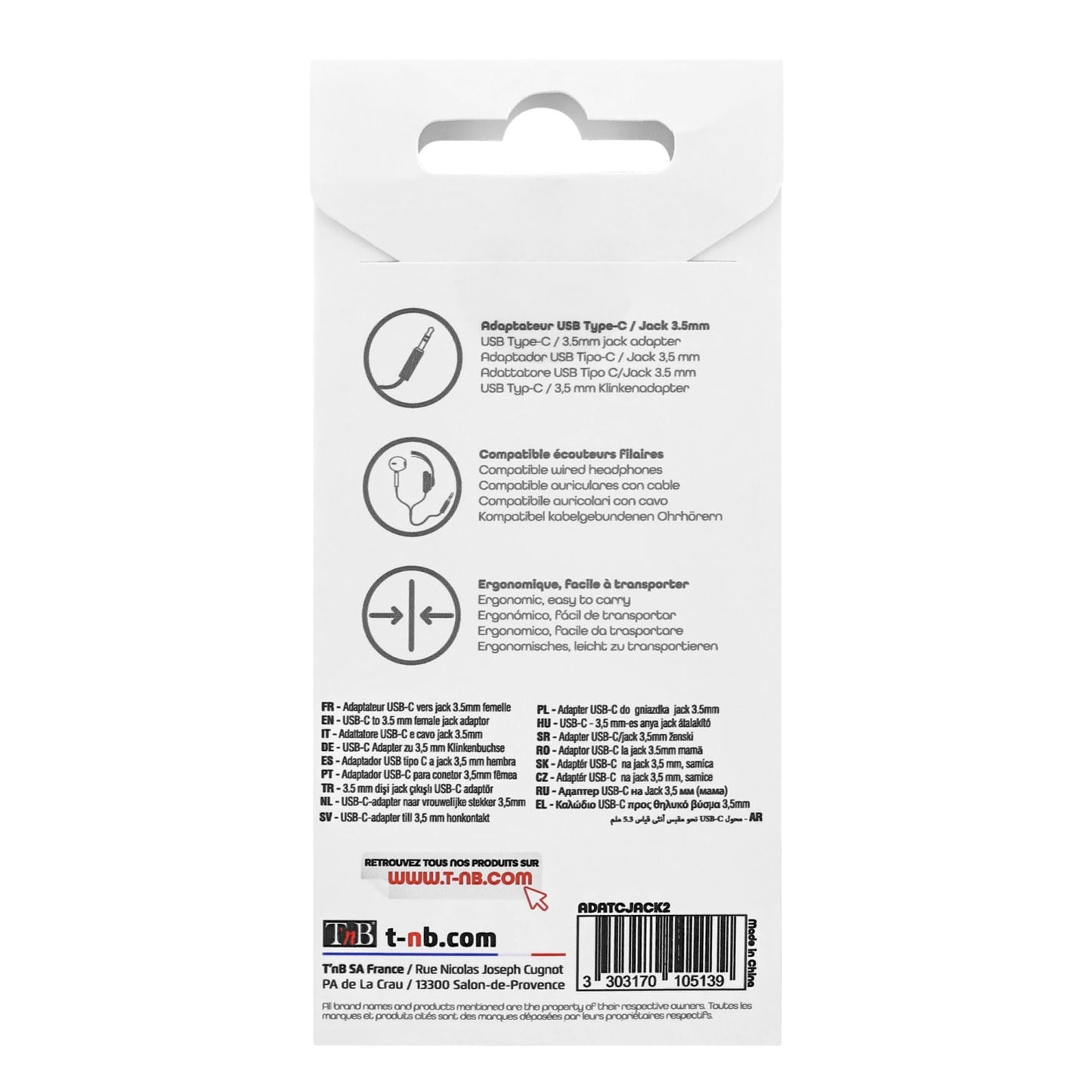 TNB Adaptateur USB-C vers jack 3.5mm