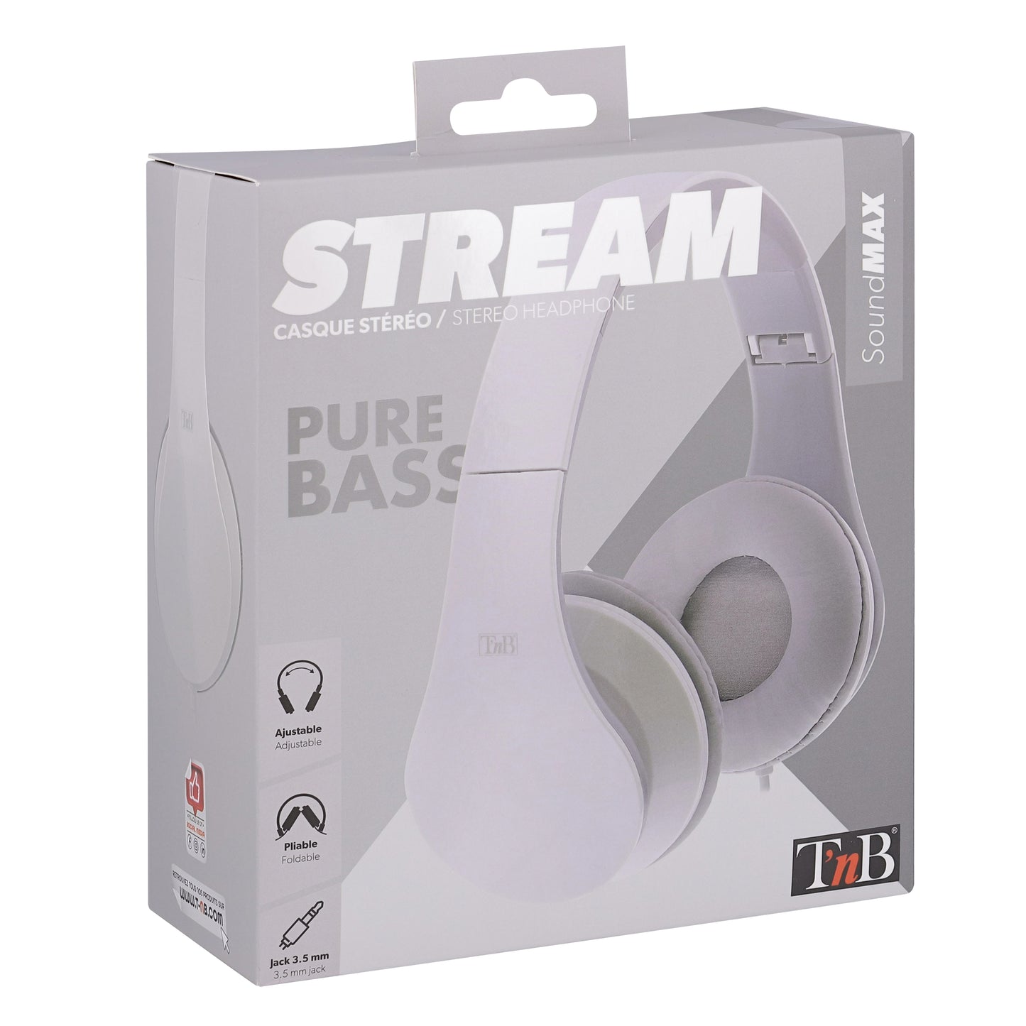 Casque filaire STREAM – Jack 3,5 mm – Blanc