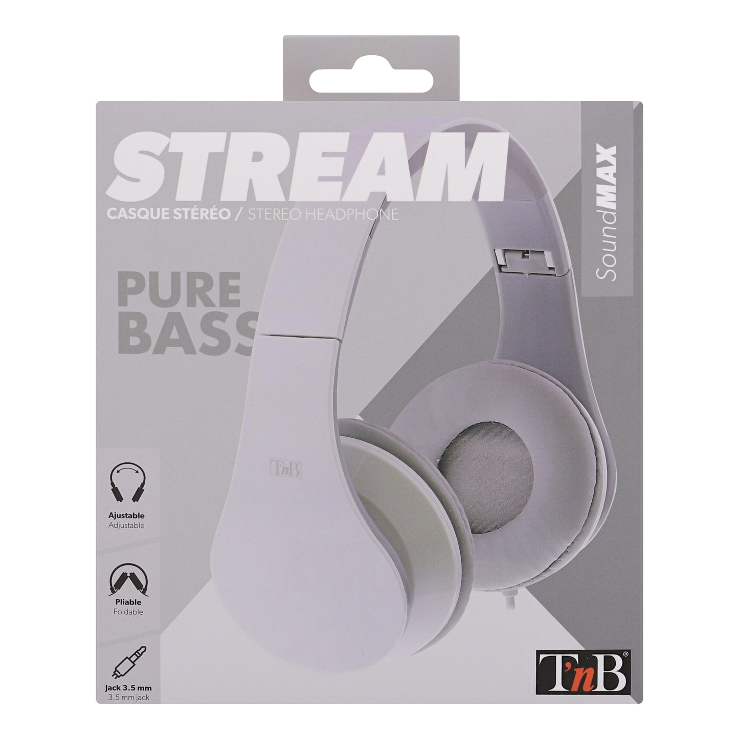 Casque filaire STREAM – Jack 3,5 mm – Blanc