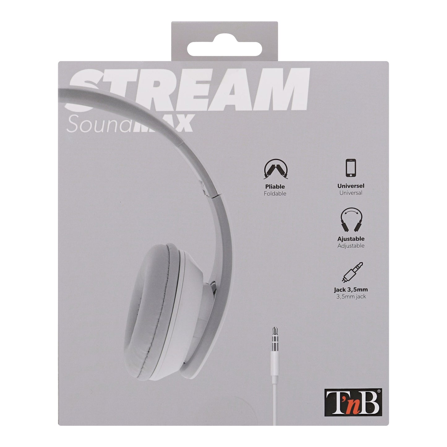 Casque filaire STREAM – Jack 3,5 mm – Blanc