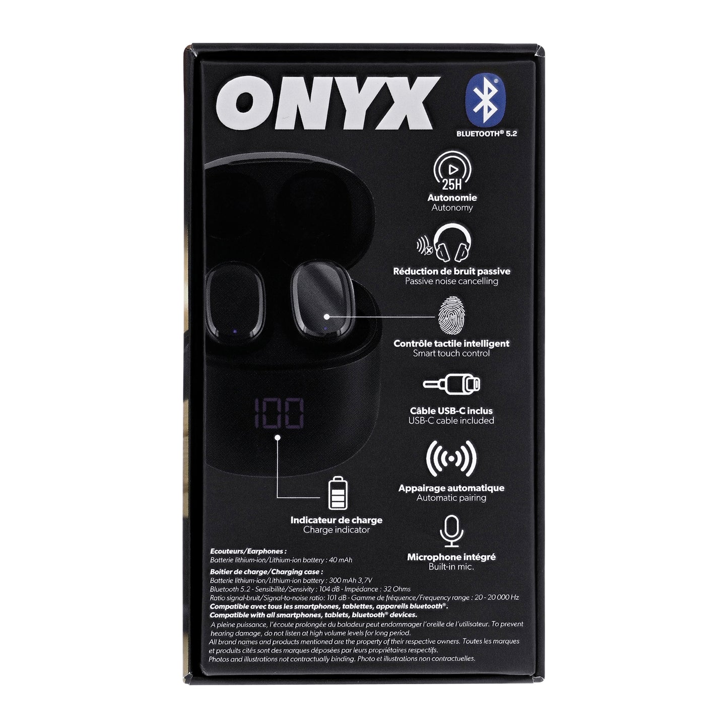 Écouteurs sans fil TWS intra-auriculaires ONYX