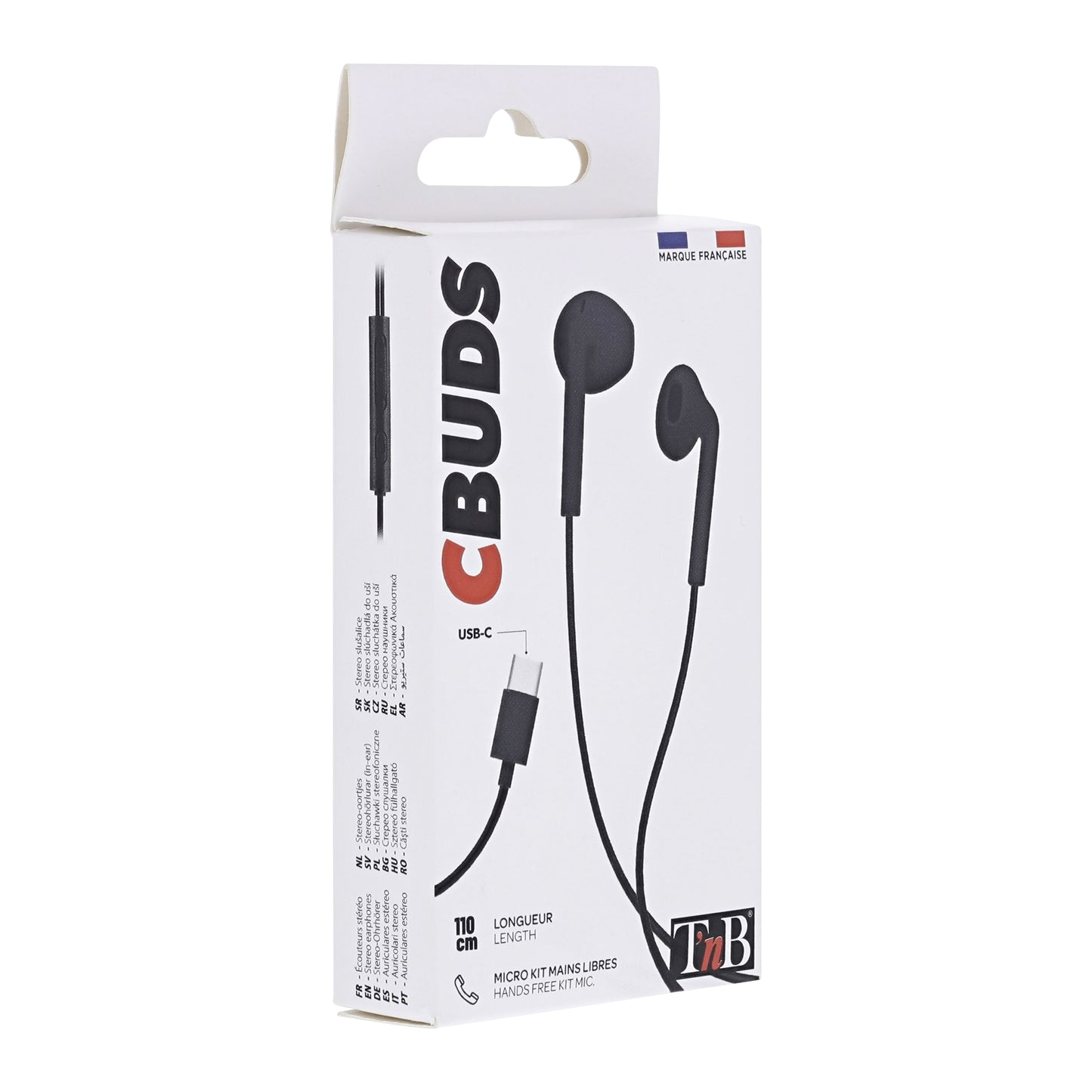 TNB Écouteurs filaires C-BUDS Type-C – Noir
