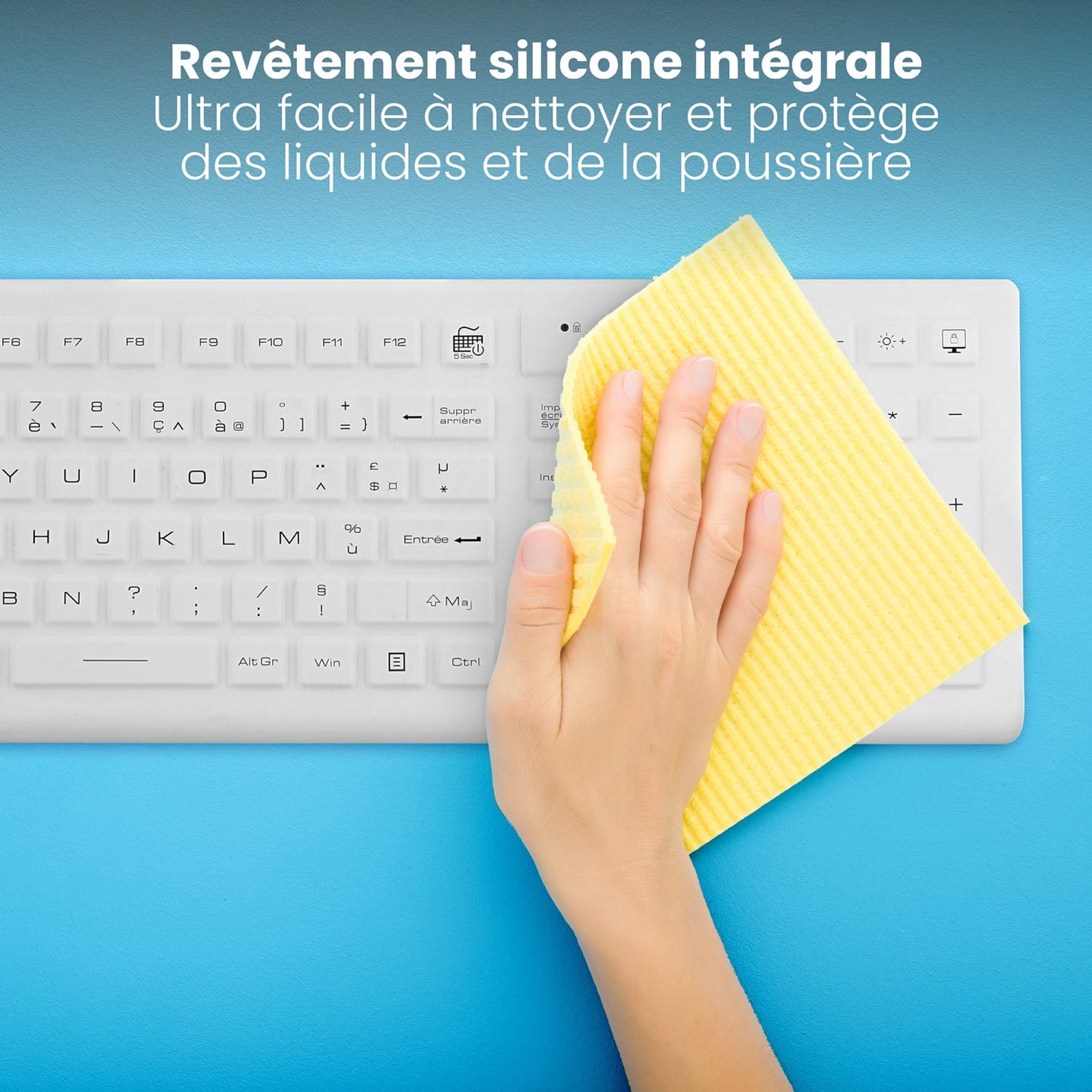 Clavier filaire médical IP68 – AZERTY (FR)