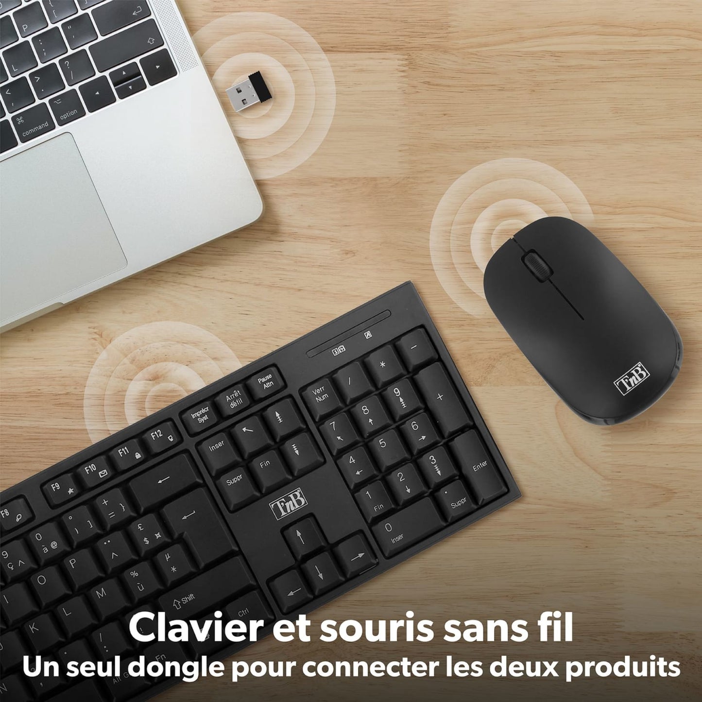TNB CLASSY - COMBO CLAVIER / SOURIS SANS FIL - NOIR