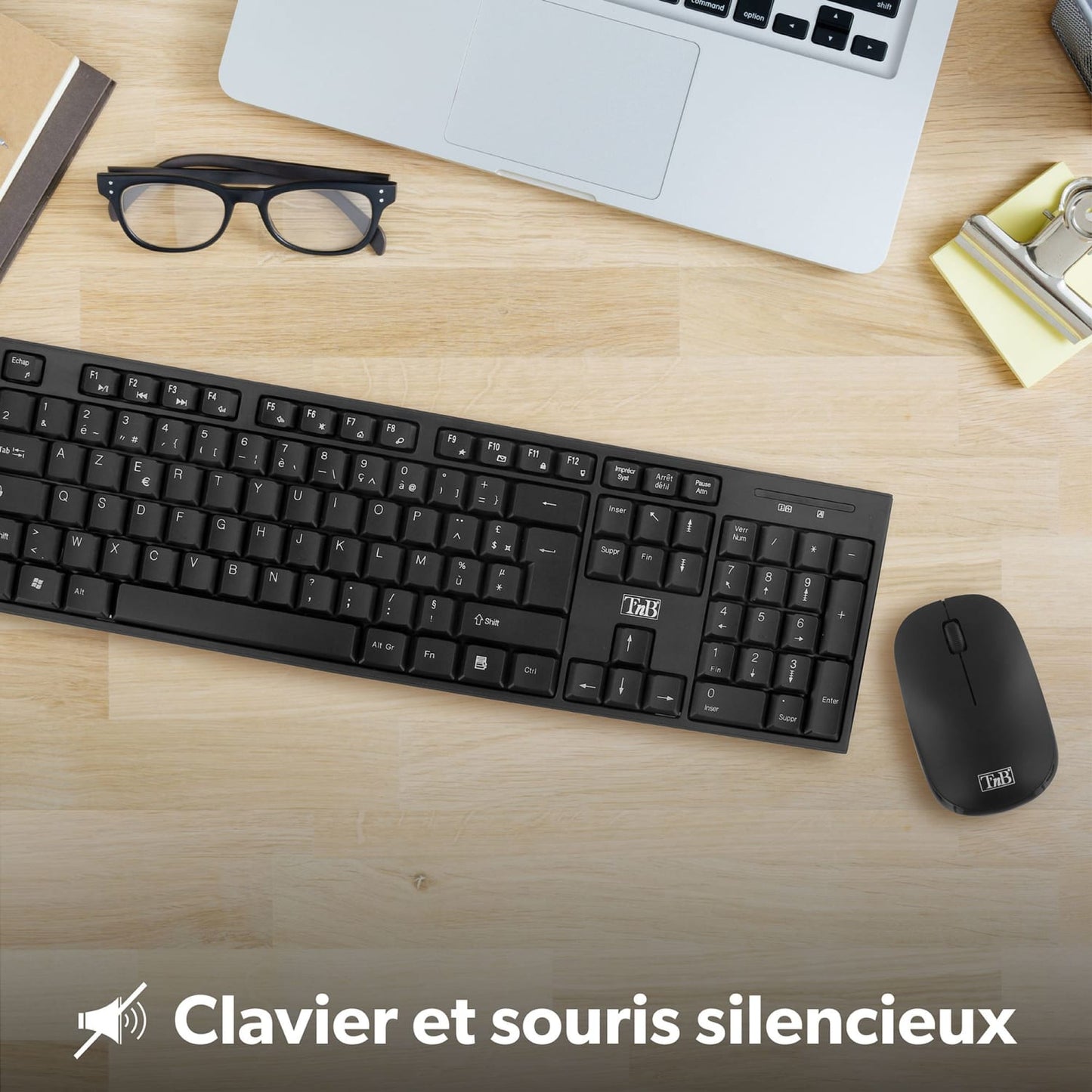 TNB CLASSY - COMBO CLAVIER / SOURIS SANS FIL - NOIR