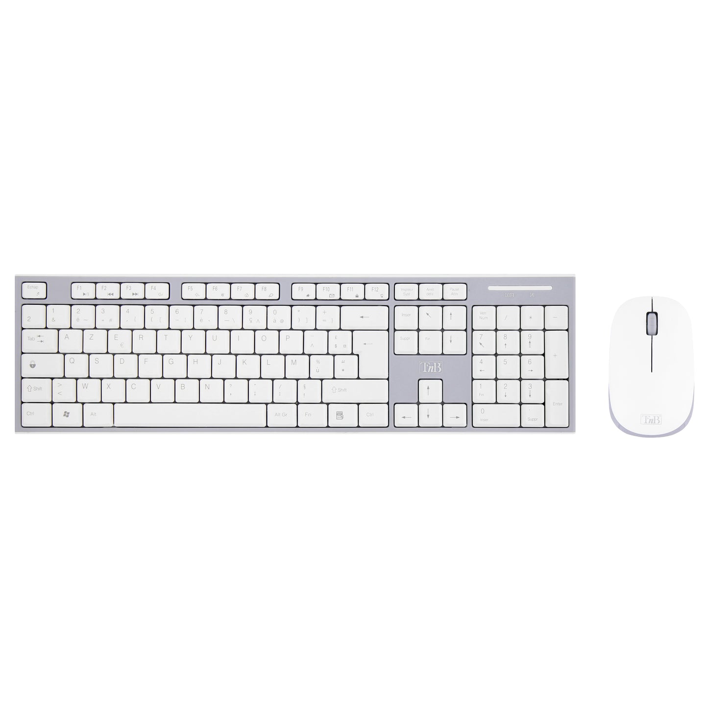TNB Pack clavier + souris sans fil CLASSY – Blanc / Gris