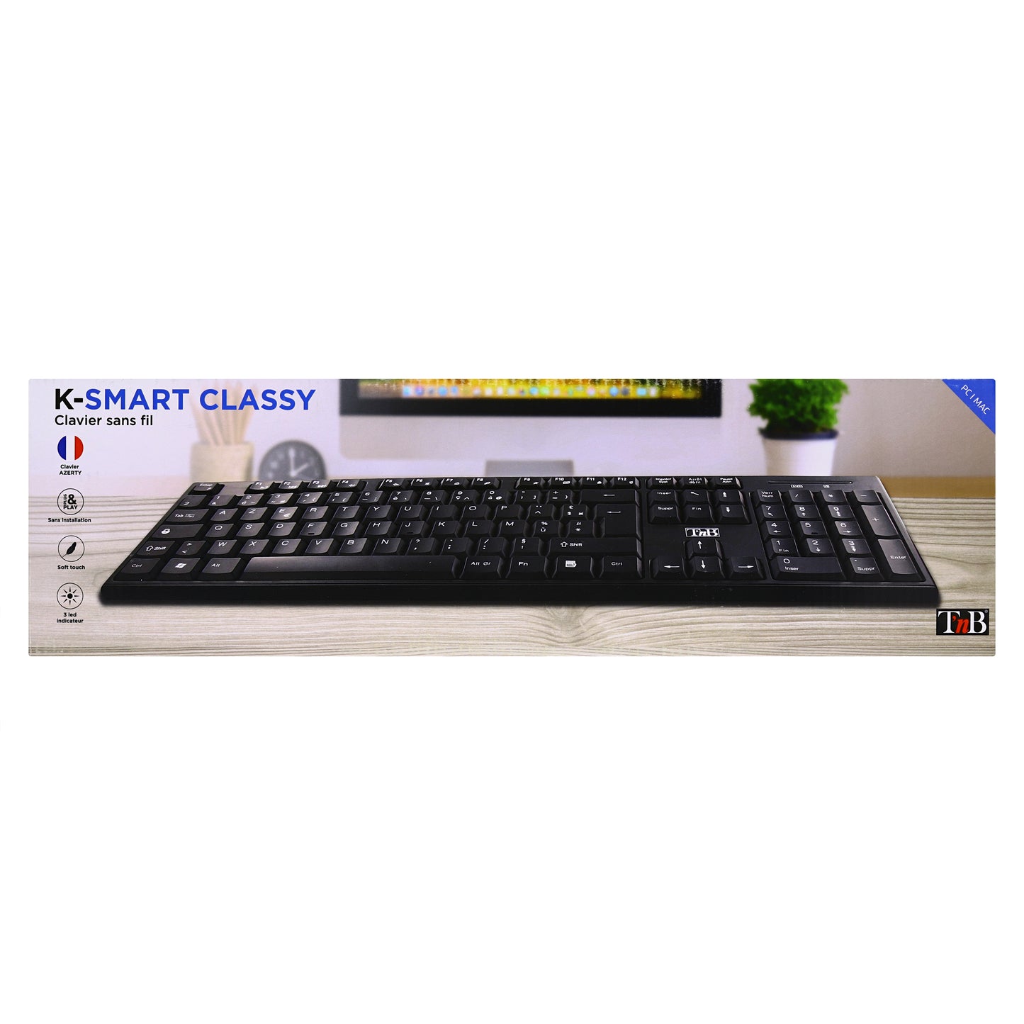 Clavier sans fil CLASSY noir – AZERTY (FR)