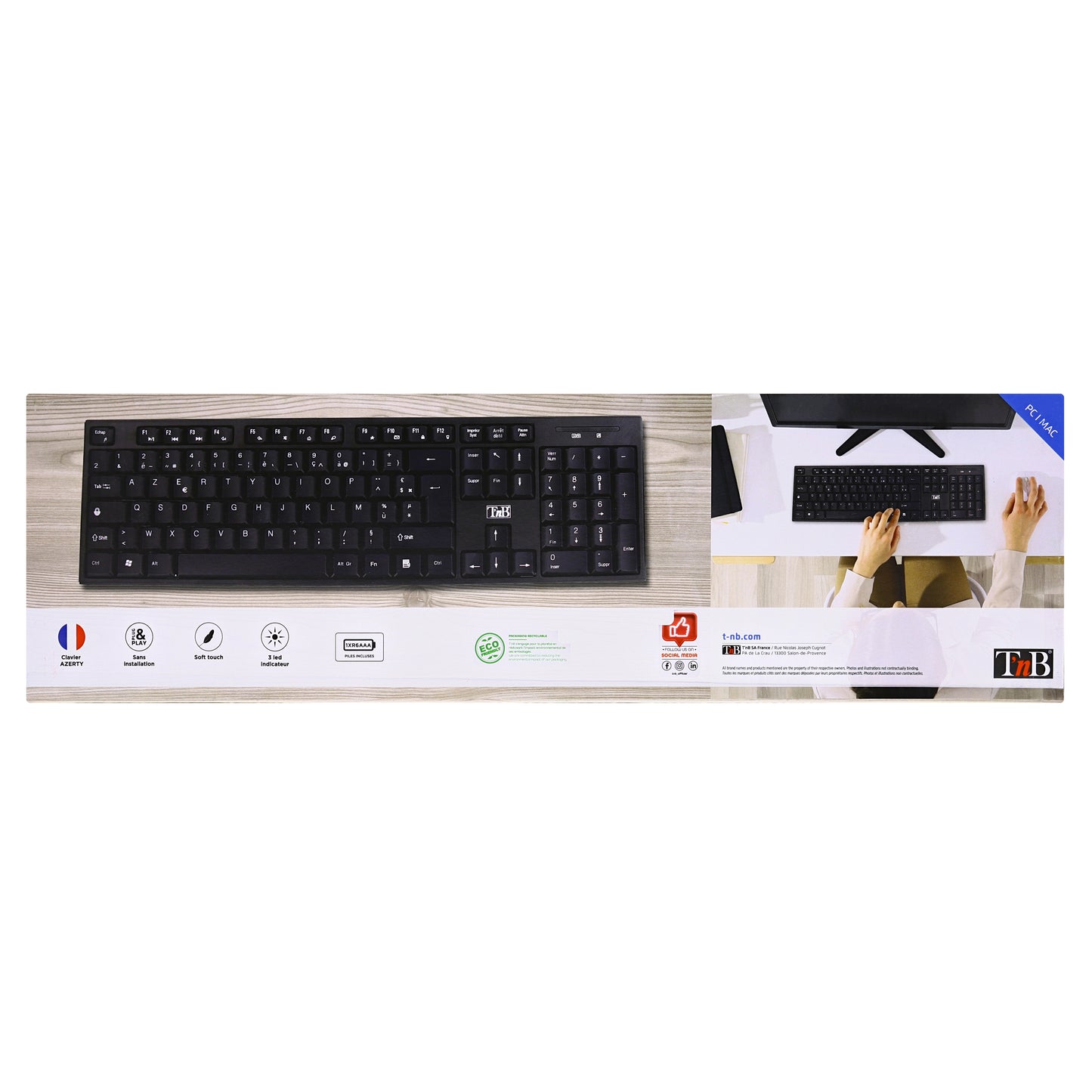 Clavier sans fil CLASSY noir – AZERTY (FR)