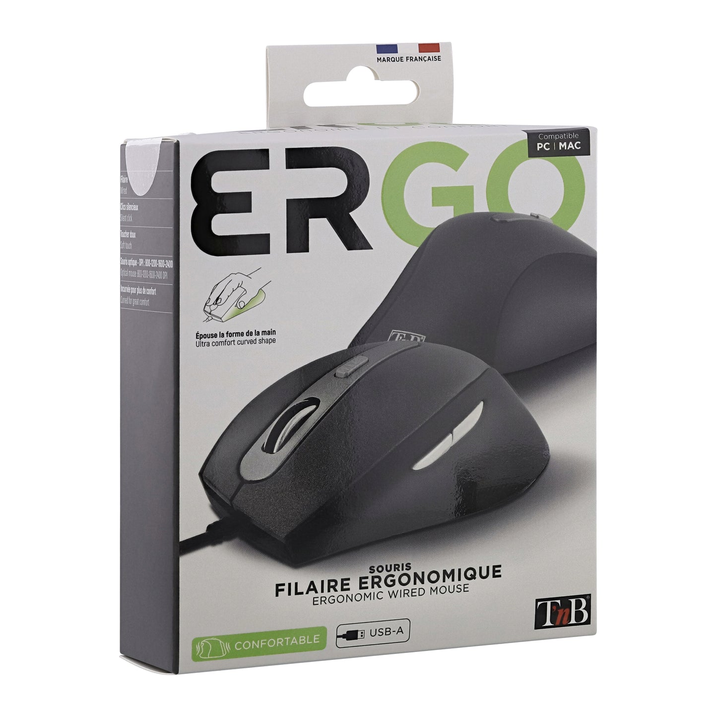 TNB Souris filaire ergonomique OFFICE – Noir