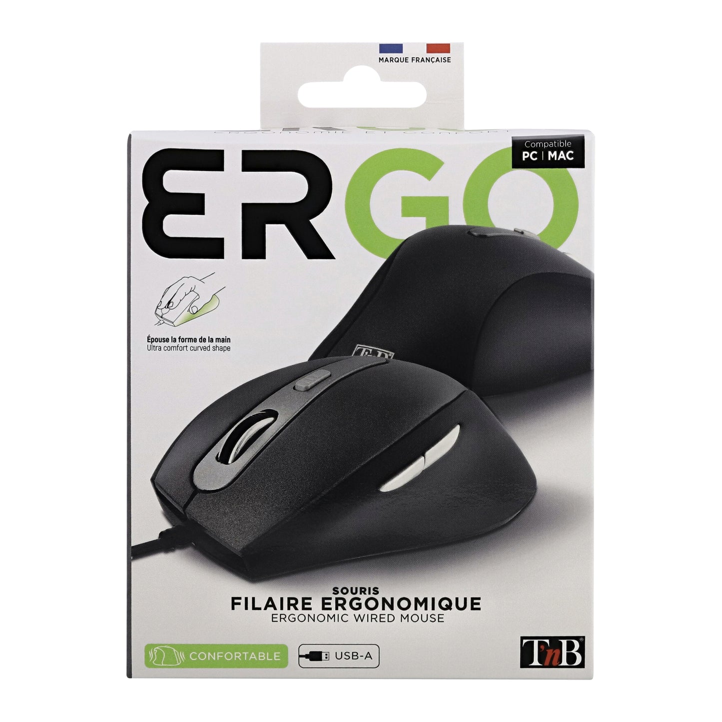 TNB Souris filaire ergonomique OFFICE – Noir
