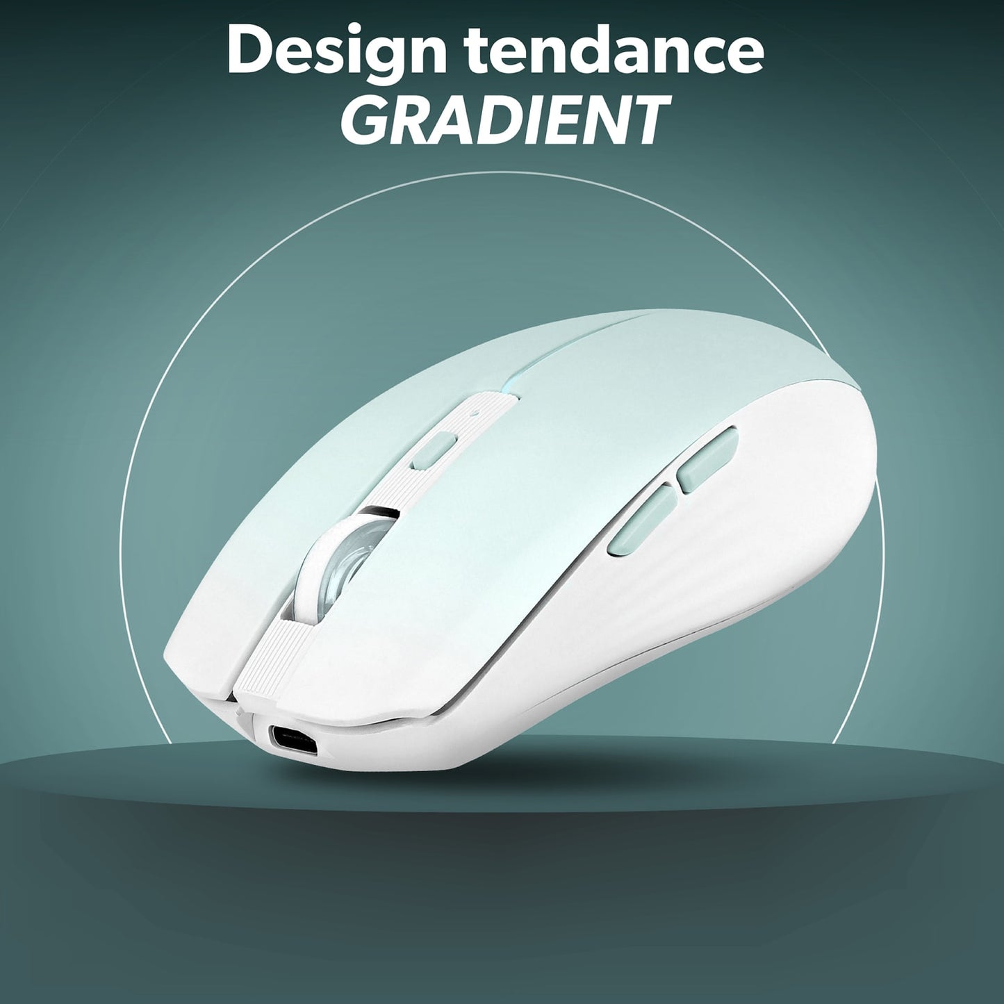 TNB Souris colorée rechargeable dual connect bleue - GRADIENT