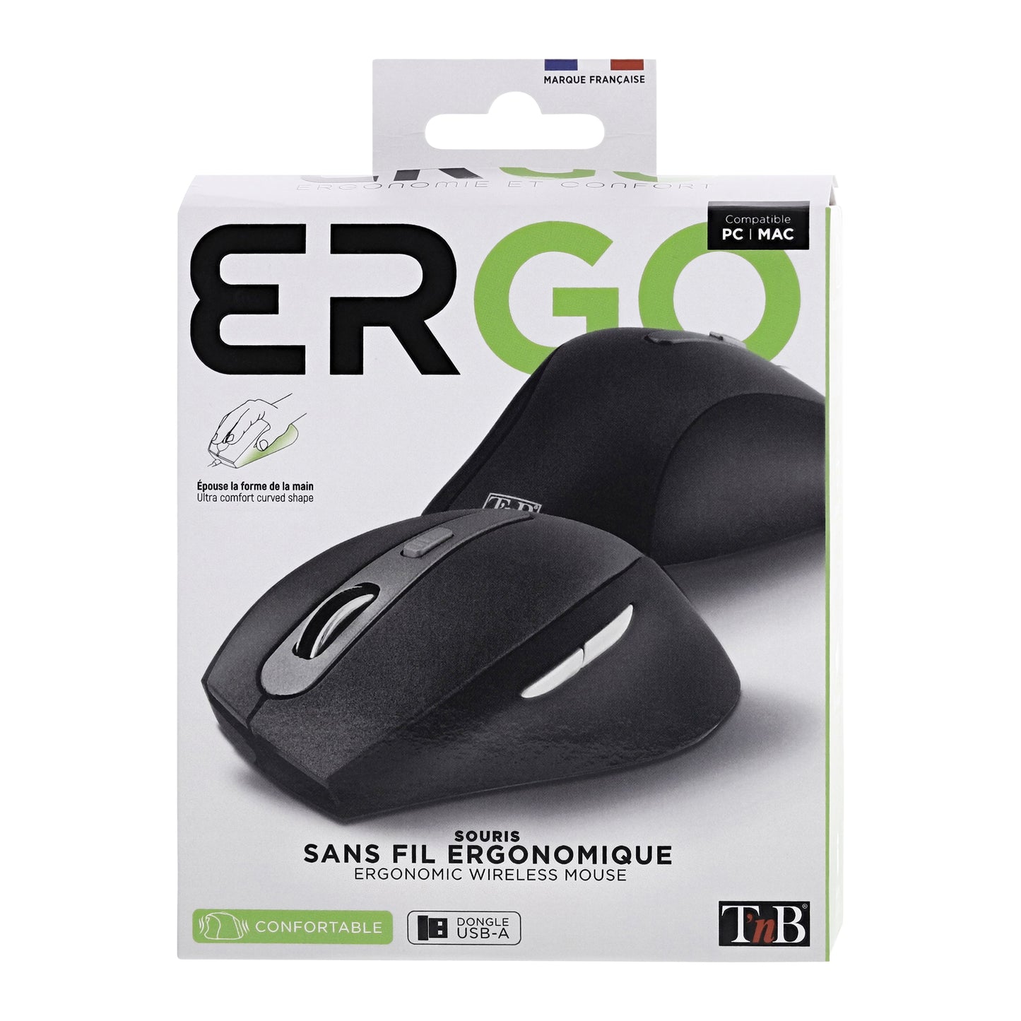 TNB Souris sans fil ergonomique – Noir