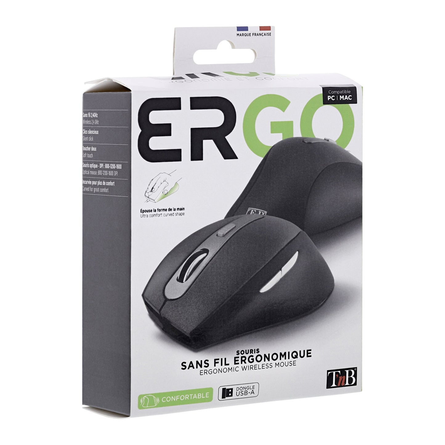 TNB Souris sans fil ergonomique – Noir