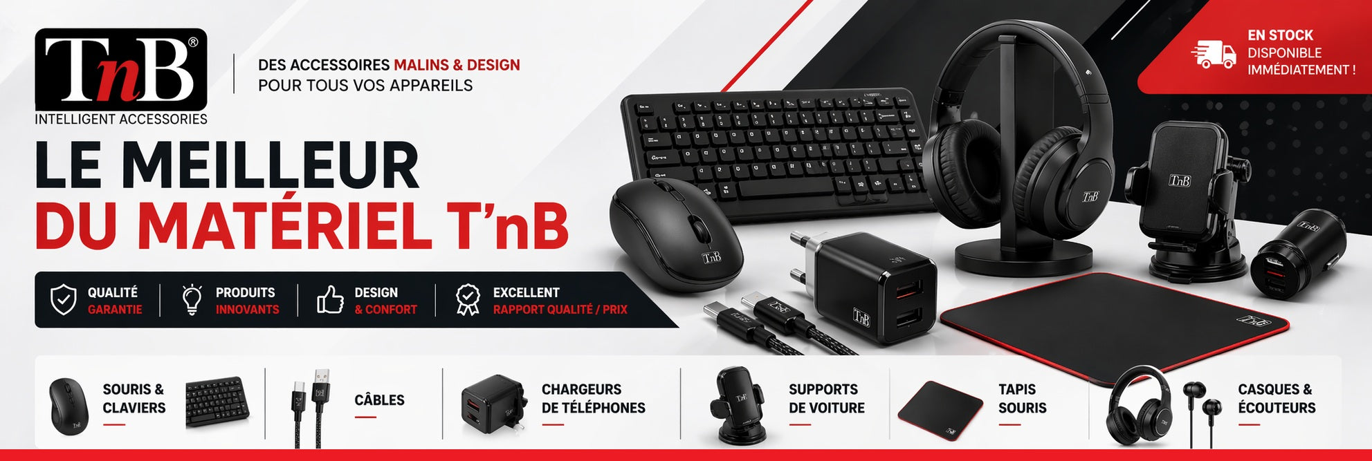 accessoires TnB Strasbourg Neudorf souris clavier câbles chargeurs casque écouteurs