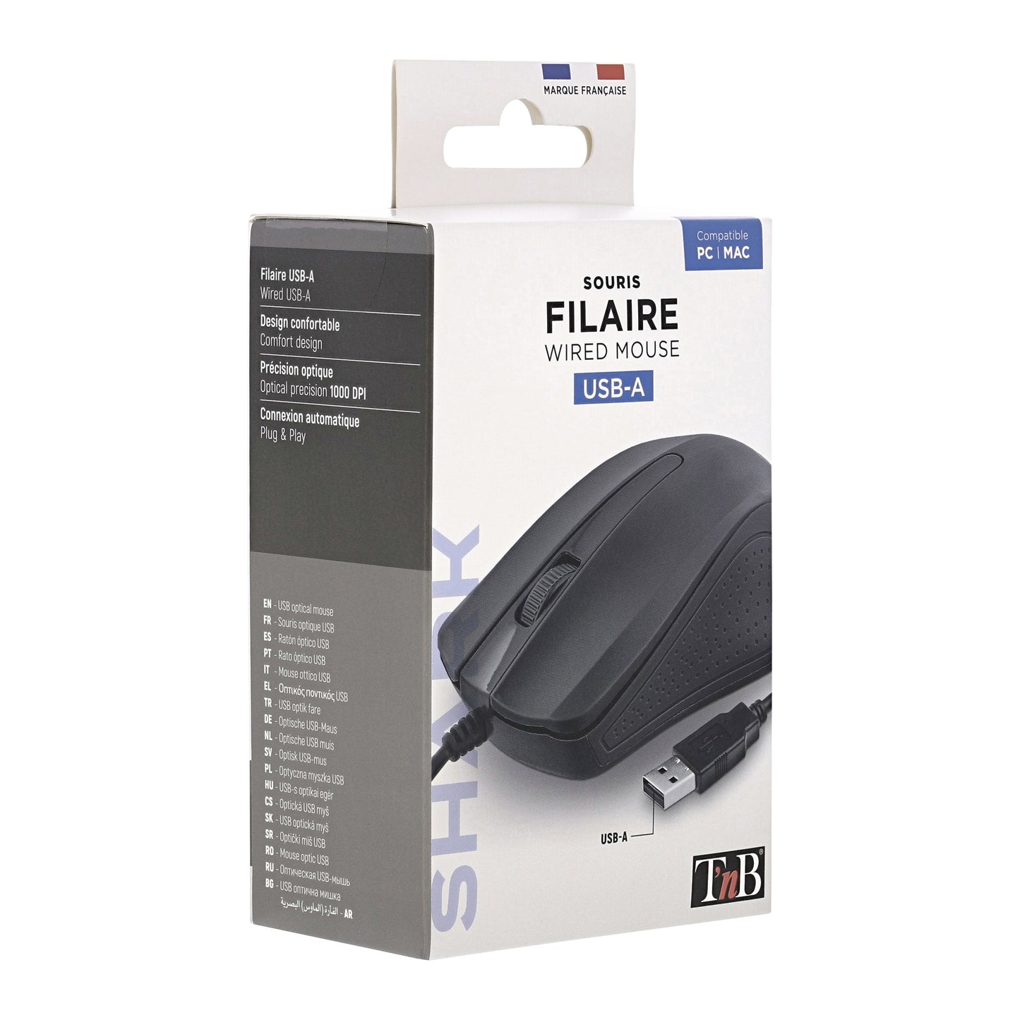Souris filaire compacte SHARK noire