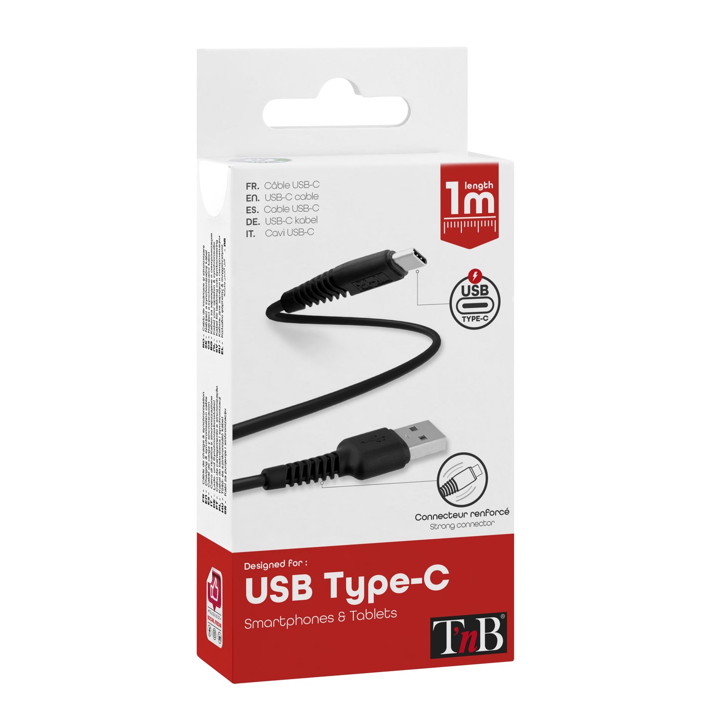 TNB Câble USB-C connecteurs renforcés – 1 m