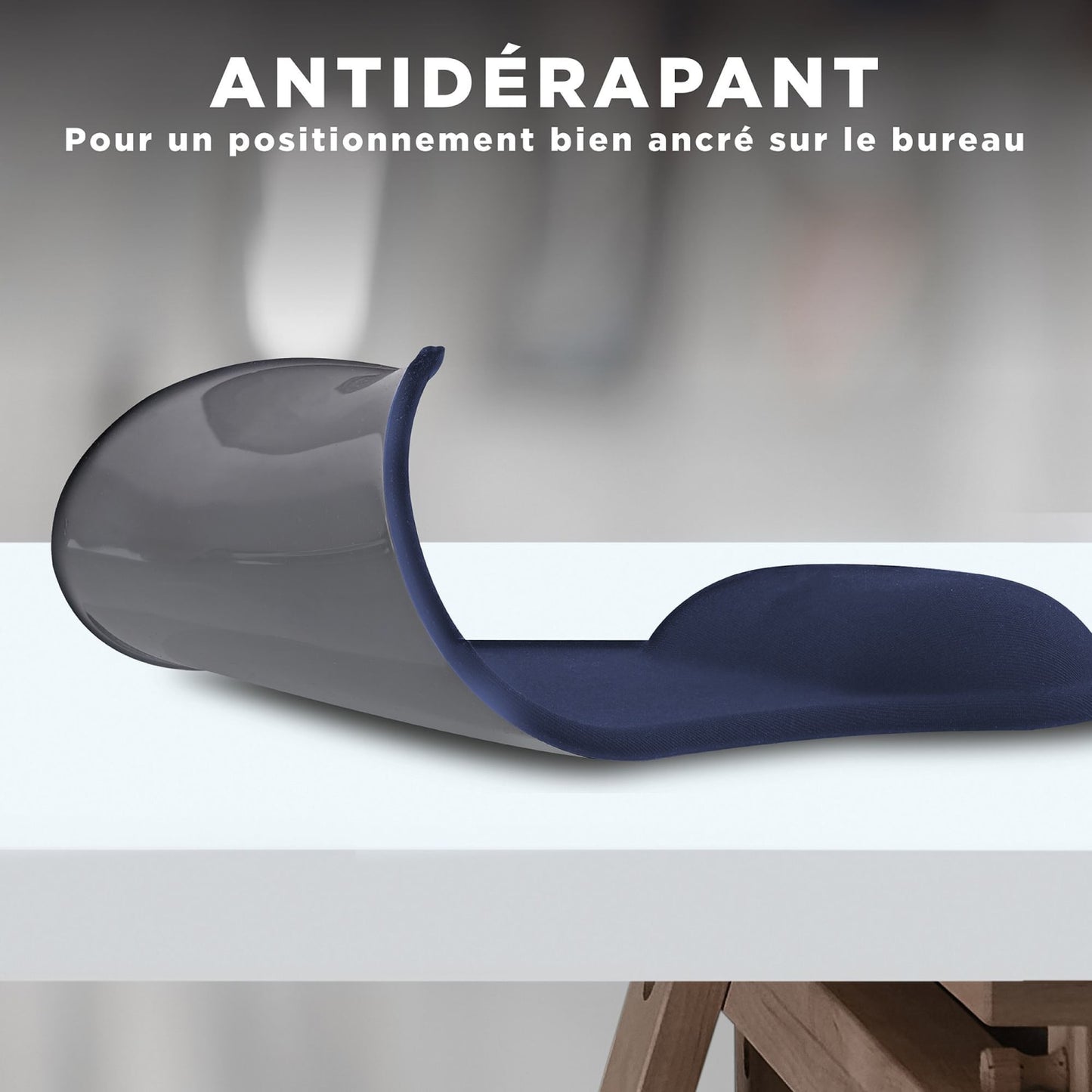 TNB Tapis de souris ergonomique avec repose-poignet bleu