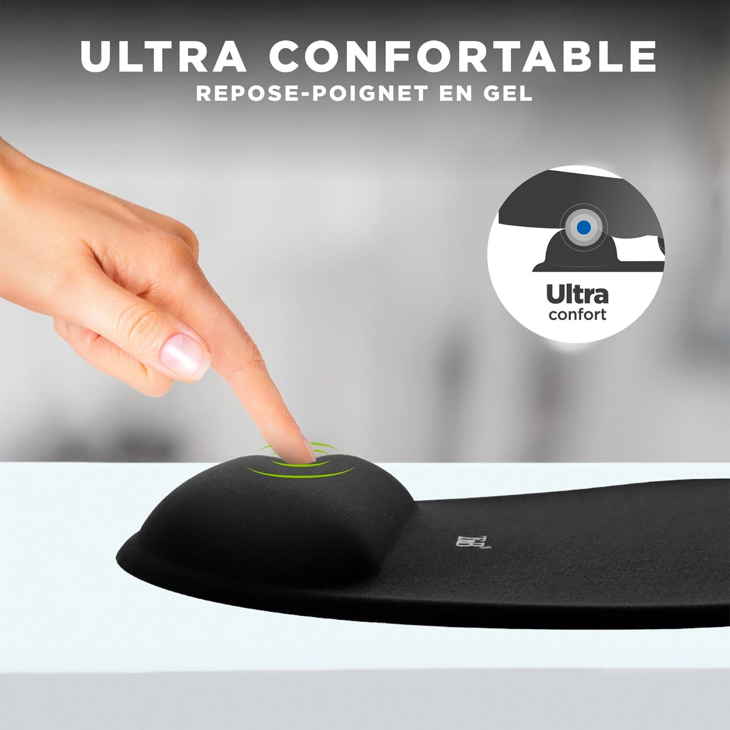 TNB Tapis de souris ergonomique avec repose-poignet noir