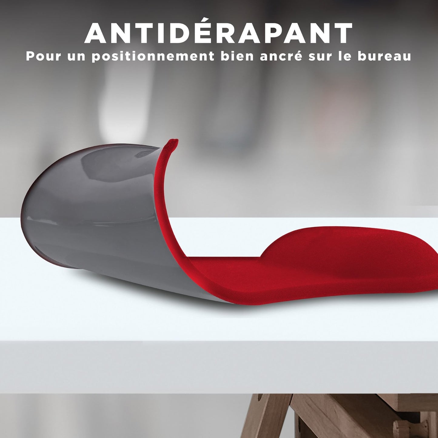 TNB Tapis de souris ergonomique avec repose-poignet rouge