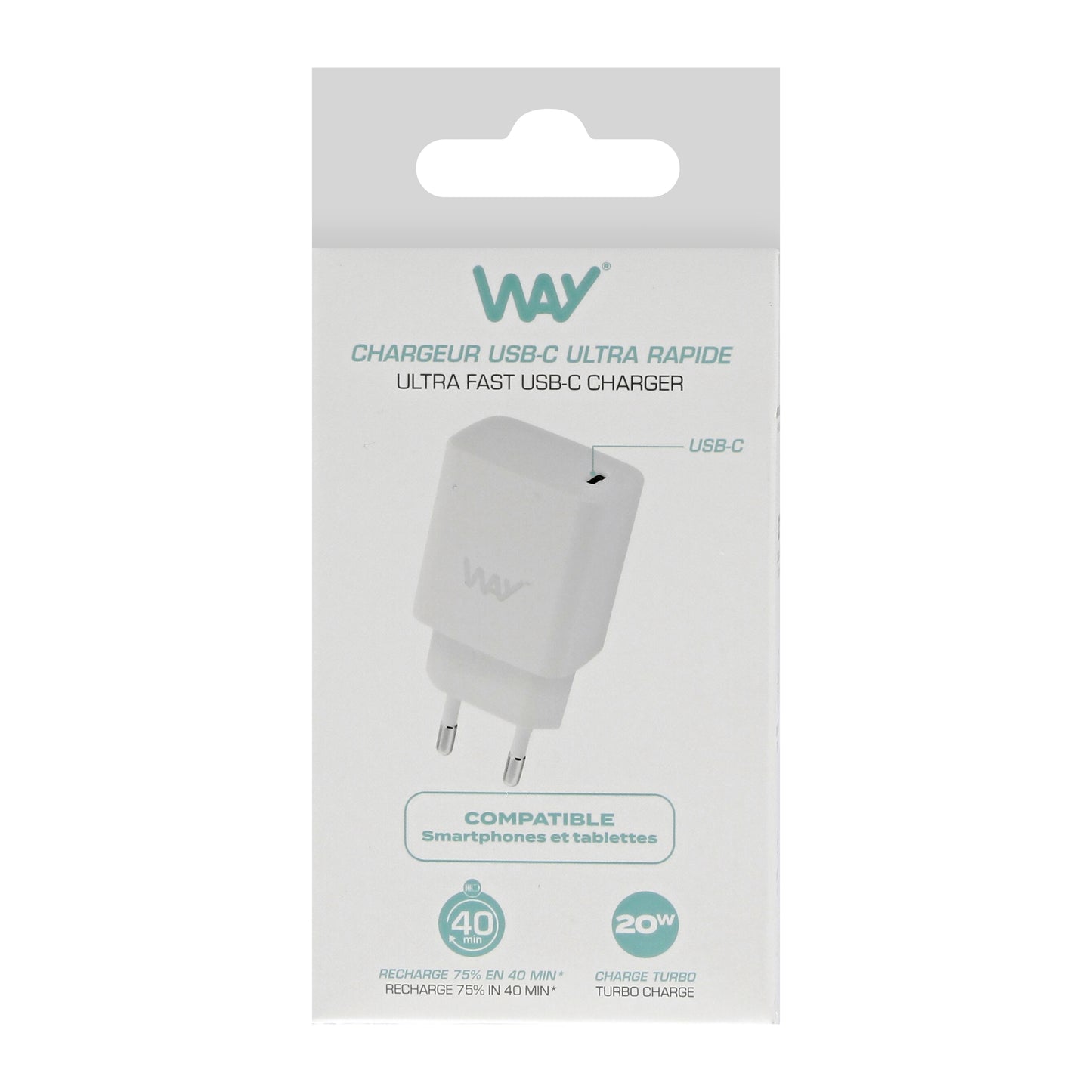 Chargeur secteur USB-C Power Delivery 20W