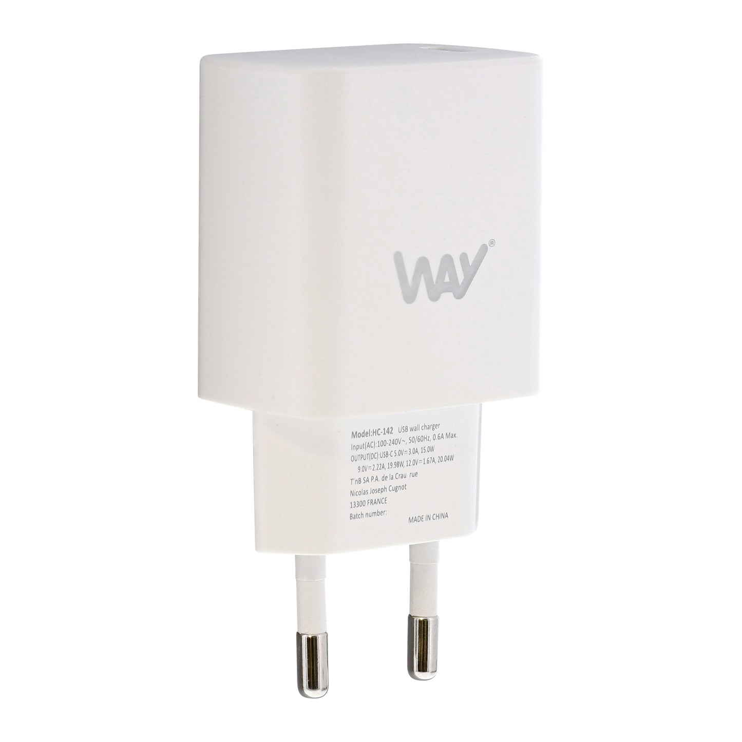 Chargeur secteur USB-C Power Delivery 20W