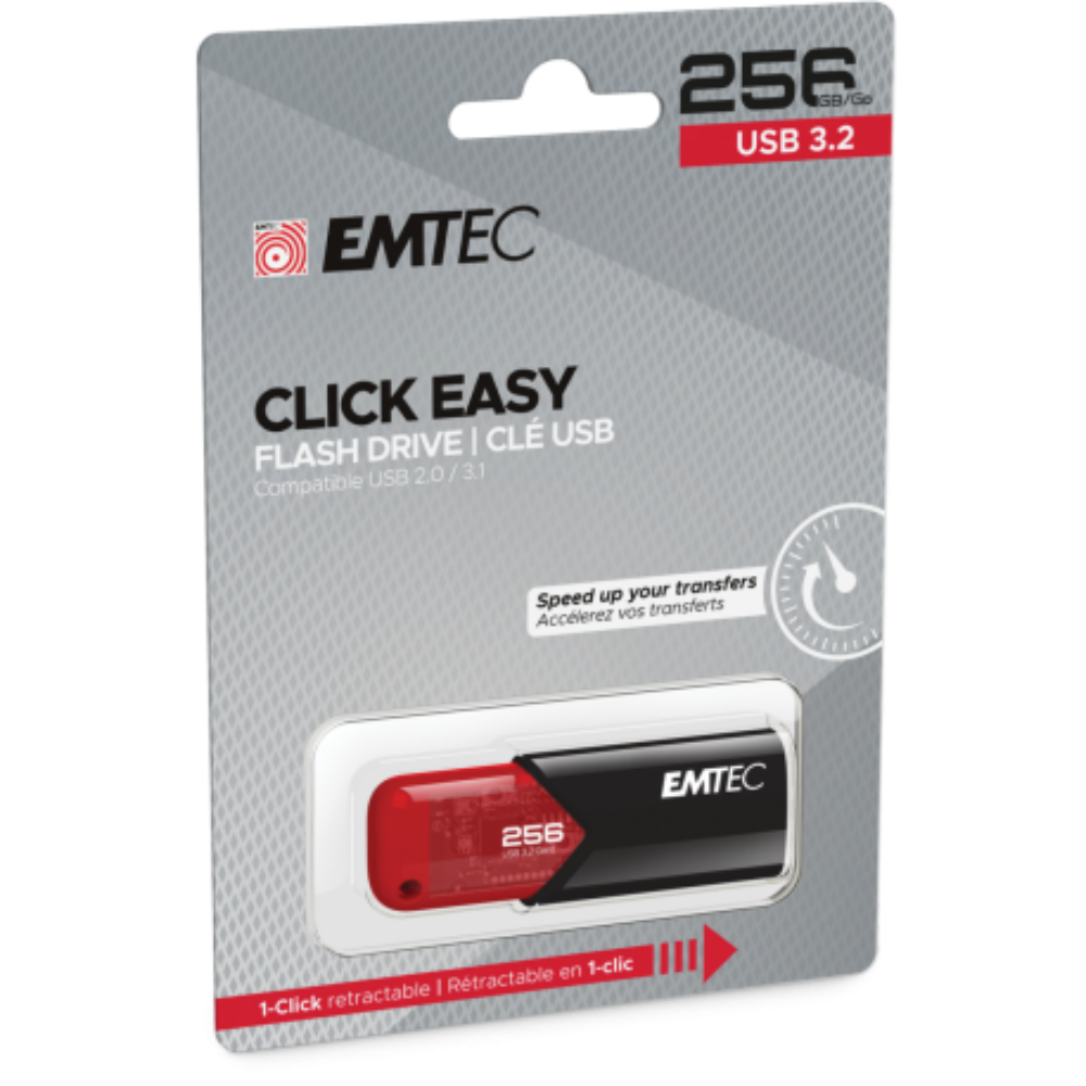 Clé USB EMTEC B110 Click Easy – 256 Go USB 3.2 Gen 2